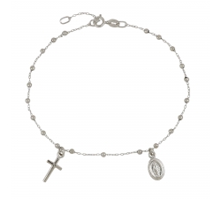 Rosary Bracelet White Gold Miraculous Madonna 803321711677