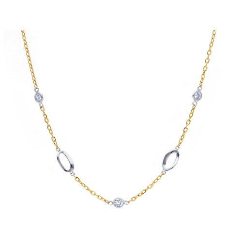 Damen-Halskette aus Weiß- und Gelbgold GL101041