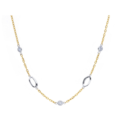 White Yellow Gold Women&#39;s Necklace GL101041