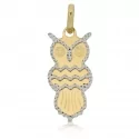 White Yellow Gold Owl Pendant GL101044