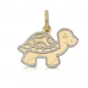 White Yellow Gold Turtle Pendant GL101045