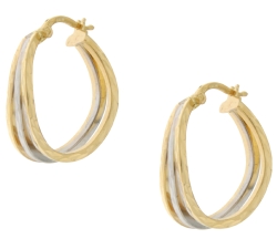 Orecchini Donna Oro Giallo Bianco GL101072