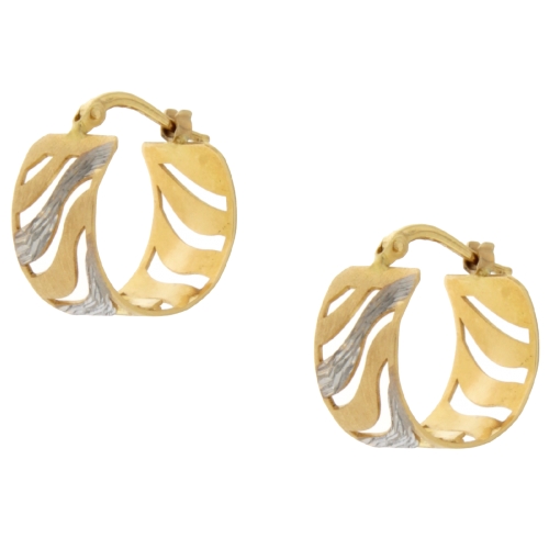 White Yellow Gold Women&#39;s Earrings GL101073
