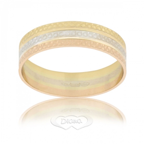 Diana ring in 18 kt white, yellow and pink gold FD36 TC