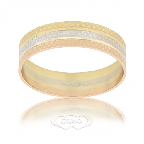 Fedina Diana in oro bianco giallo e rosa 18 kt FD36 TC