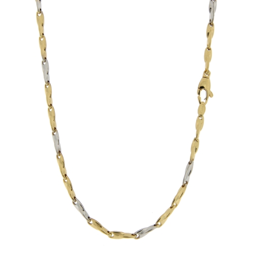 Collana Uomo Oro Giallo Bianco GL101082