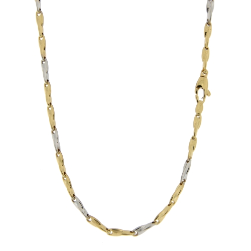 Herren-Halskette aus Weiß- und Gelbgold GL101082