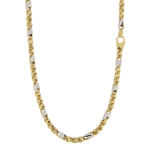 Collana Uomo Oro Giallo Bianco GL101083