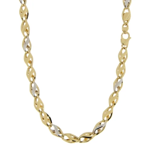 Collana Uomo Oro Giallo Bianco GL101084