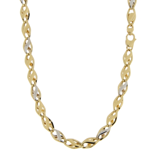 Herren-Halskette aus Weiß- und Gelbgold GL101084