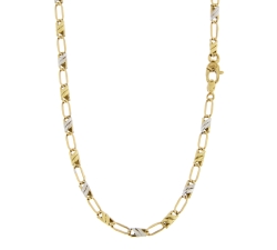 Herren-Halskette aus Weiß- und Gelbgold GL101086