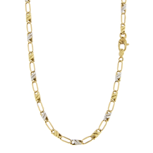 White Yellow Gold Men&#39;s Necklace GL101086