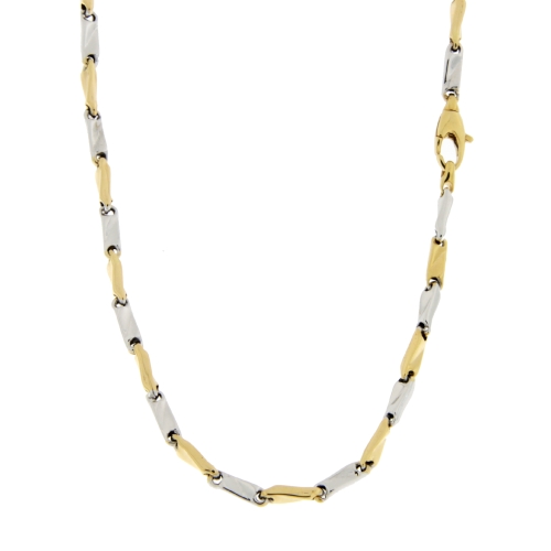 Collana Uomo Oro Giallo Bianco GL101087