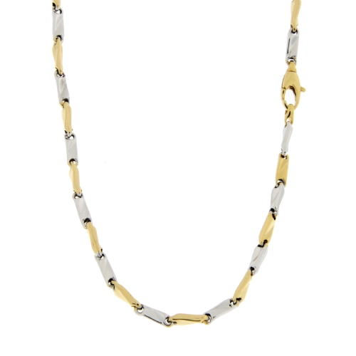 Herren-Halskette aus Weiß- und Gelbgold GL101087