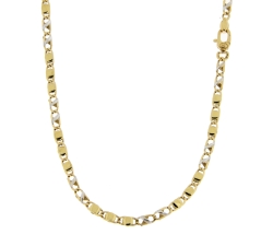 Herren-Halskette aus Weiß- und Gelbgold GL101088