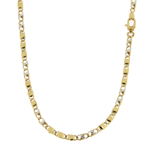 Collana Uomo Oro Giallo Bianco GL101088