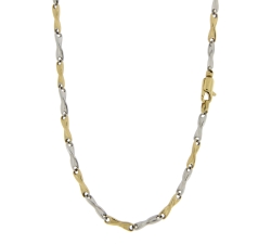 White Yellow Gold Men&#39;s Necklace GL101092