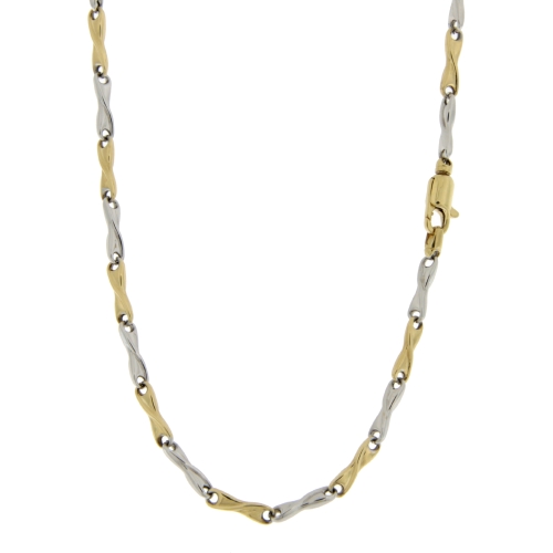 Collana Uomo Oro Giallo Bianco GL101092