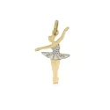 Ballerina-Anhänger aus Gelb- und Weißgold 803321713753