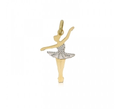 Yellow and white gold ballerina pendant 803321713753