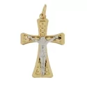 White Yellow Gold Cross Pendant GL101093