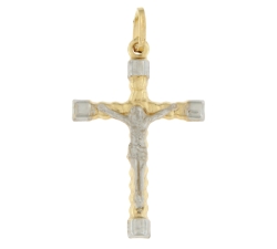 White Yellow Gold Cross Pendant GL101094