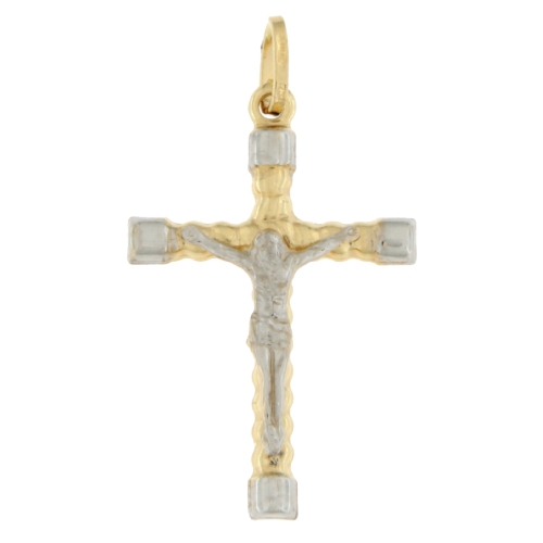 White Yellow Gold Cross Pendant GL101094