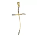 White Yellow Gold Cross Pendant GL101098