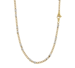 Herren-Halskette aus Weiß- und Gelbgold GL101104