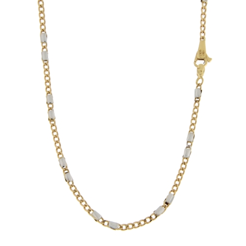 Herren-Halskette aus Weiß- und Gelbgold GL101104