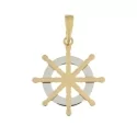 White Yellow Gold Rudder Pendant GL101108