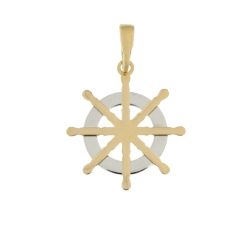 White Yellow Gold Rudder Pendant GL101108