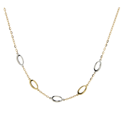 Damen-Halskette aus Weiß- und Gelbgold GL101110