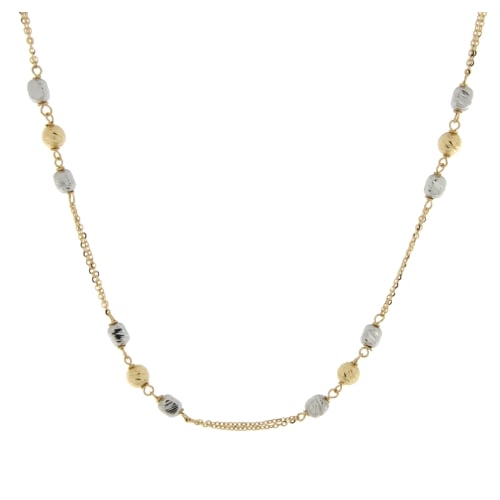 Damen-Halskette aus Weiß-Gelb-Gold GL101112