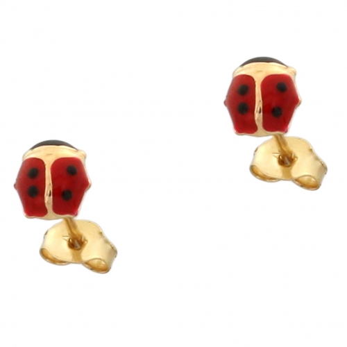Ladybug Woman Earrings in Yellow Gold 803321710727