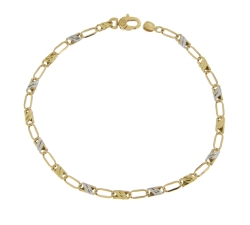 Herrenarmband Weiß-Gelbgold GL101118