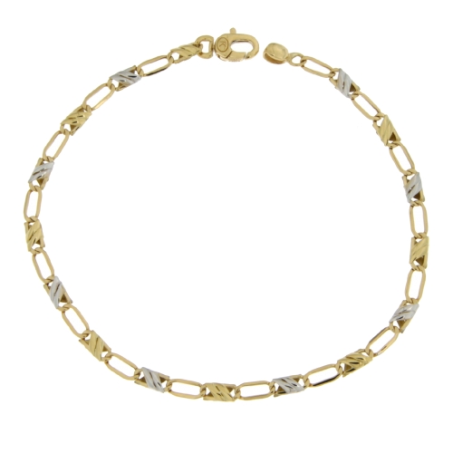 Herrenarmband Weiß-Gelbgold GL101118