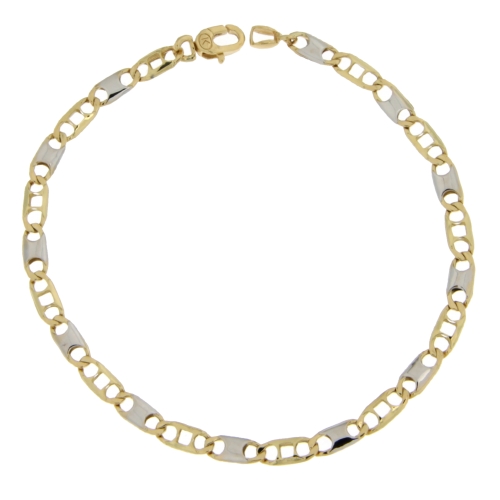 Herrenarmband Weiß-Gelbgold GL101119