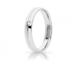 Unoaerre Lyra Wedding Ring White Gold with Diamond Brilliant Promises