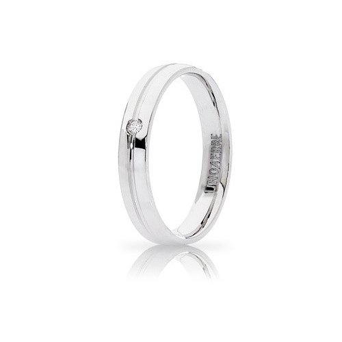 Unoaerre Lyra Wedding Ring White Gold with Diamond Brilliant Promises