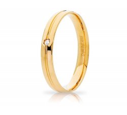 Unoaerre Lyra Ehering Gelbgold mit Diamant Brilliant Promesse