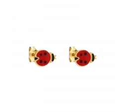 Ladybug Woman Earrings in Yellow Gold 803321729102