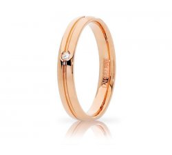 Unoaerre Lyra Wedding Ring Rose Gold with Diamond Brilliant Promises