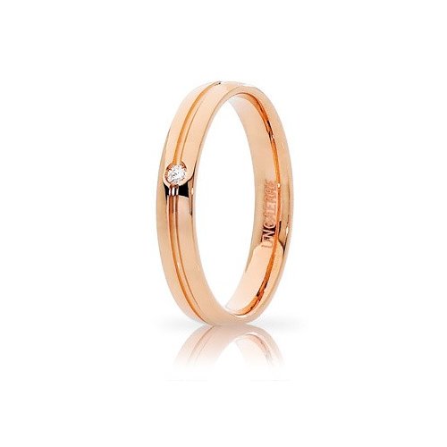 Unoaerre Lyra Wedding Ring Rose Gold with Diamond Brilliant Promises