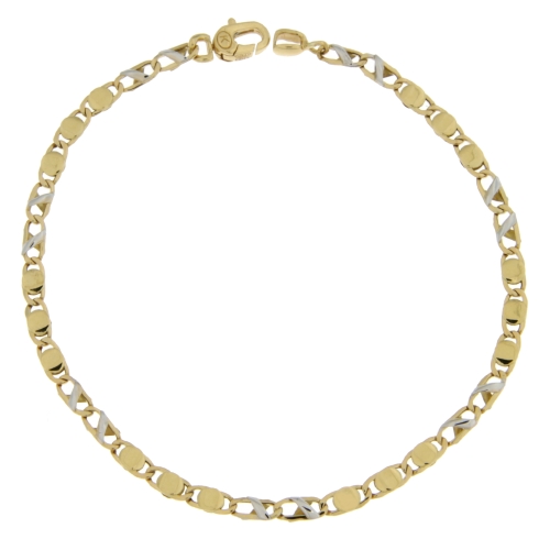 Herrenarmband Weiß-Gelbgold GL101139