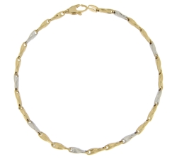 Herrenarmband Weiß-Gelbgold GL101140