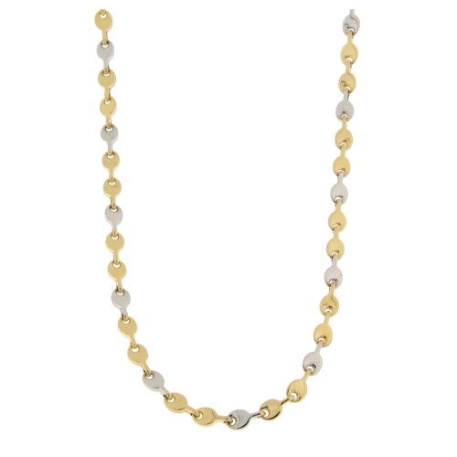 Herren-Halskette aus Weiß- und Gelbgold GL101146