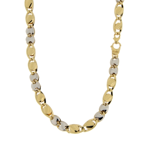 Collana Uomo Oro Giallo Bianco GL101147