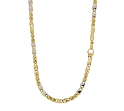 Collana Uomo Oro Giallo Bianco GL101148