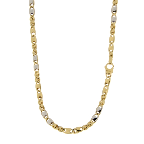 Collana Uomo Oro Giallo Bianco GL101148